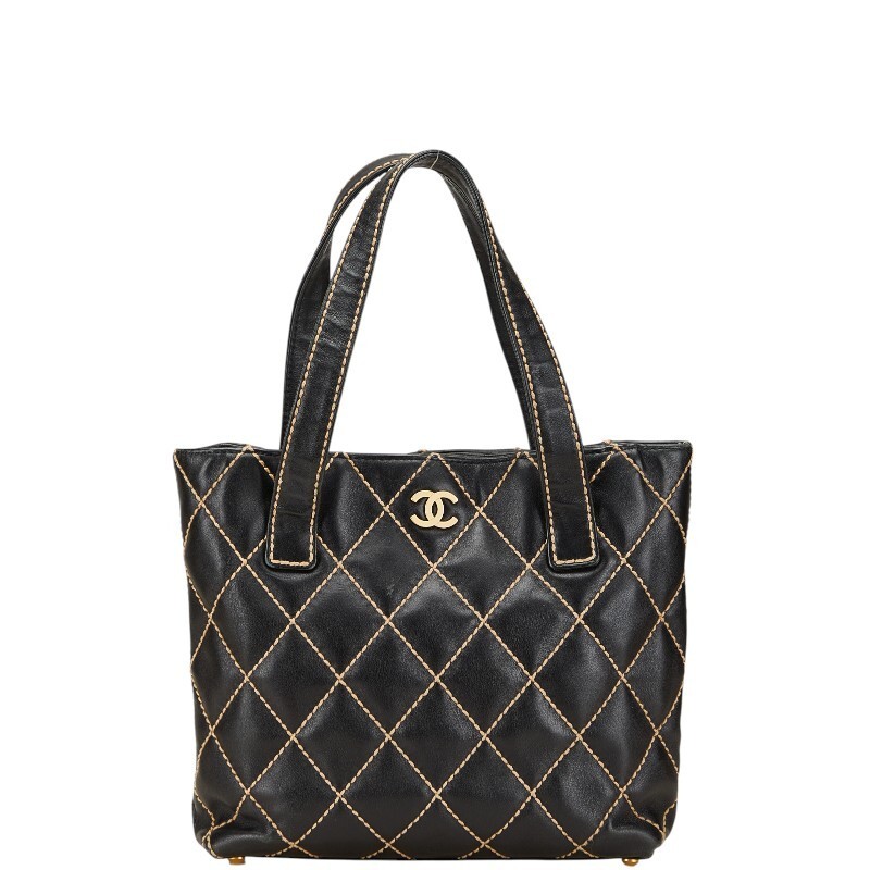 Chanel Wild Stitch Coco Mark Leather Tote Bag 929547