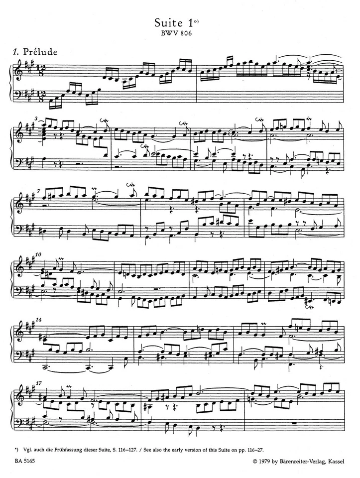 The Six English Suites BWV 806-811, Bach, Piano Score - Image 2 of 3