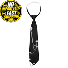 Gsyziux Punk Neck Ties for Women Girls, Adjustable 13 x 2.56 inches, Black