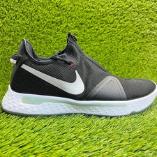 Nike PG 4 Mens Size 10.5 Black White Athletic Running Basketball Shoes Sneakers