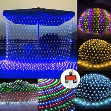 LED String Fairy Net Lights Mains Christmas Curtain Mesh Lights Outdoor Garden
