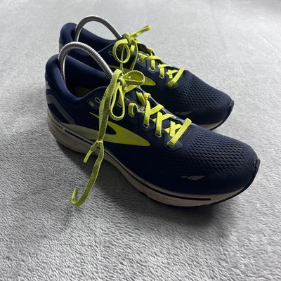Brooks Ghost 15 Mens Running Shoes Navy Blue Neon Yellow 1103931D429 Size 10.5