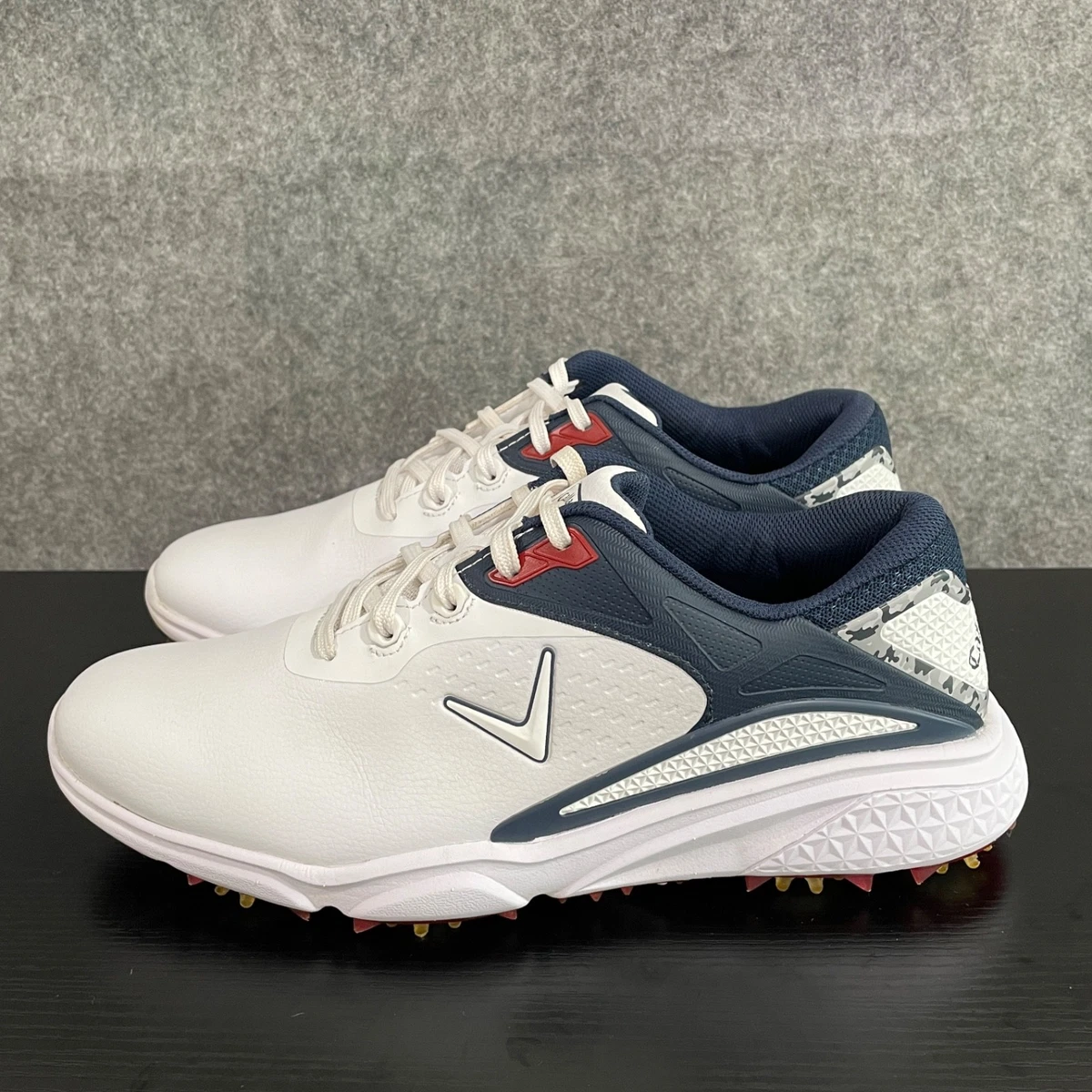 Callaway Fairways For Warriors Mens 8.5 Cream Black Spiked Golf Shoes CG420BD Callaway Golf Shoes for Men for sale - eBay main image 3