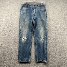 Vintage Levis 501 Jeans Mens Fit 33x30 Blue Denim Pants 90s Y2K USA Medium Wash