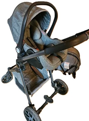 3in1 Kombi-Kinderwagen Deepgrey mit Babyschale & Liegewanne NEU - Bild 1 von 4