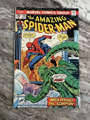Amazing Spider-Man #146 Scorpion/Jackal/Gwen Stacy Clone App. MVS 1975 FN/VF 🔥