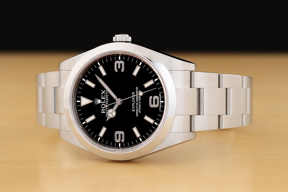 2015 CARD ROLEX EXPLORER I 214270 MK1 BLACK ARABIC STAINLESS STEEL