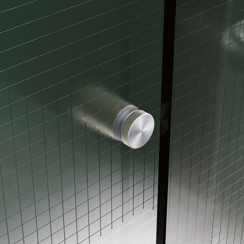 ELEGANT 60" W x 57.4'' H Sliding Shower Tub Door 1/4" Frosted Glass in Brushed - Picture 5 of 14
