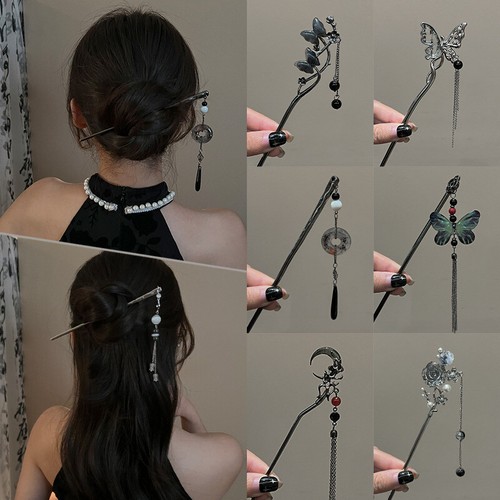 Elegante Horquilla Estilo Chino Mariposa Flor Accesorios Borla Aguja para el Pelo - Imagen 2 de 21