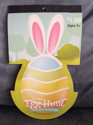 CVS BRAND EASTER EGG HUNT SHAPED STICKER BOOK AGES 3+ EASTER BUNNY 50+ GREEN