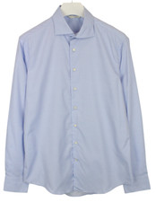 SUITSUPPLY Slim Fit Formal Shirt Men's LARGE Cutaway Neck Button Up Blue