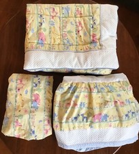 EDDIE BAUER crib set quilt/sheet/skirt JUNGLE ANIMALS gender neutral FLAWLESS