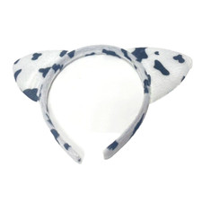 Cat Ears Headband Cow Print One Size Brand New Black  White Cow Cat Headband, N