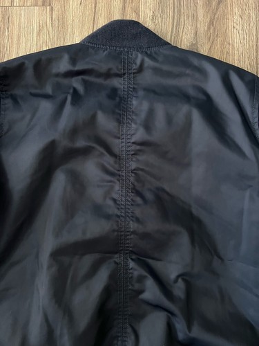 Abercrombie & Fitch Women’s Dark Blue Full Zip Button Bomber Jacket Size L - Picture 7 of 8