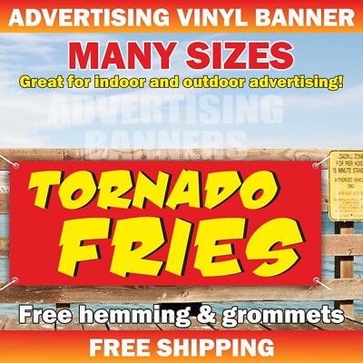 TORNADO FRIES Advertising Banner Vinyl Mesh Sign potato chips fast food cheese