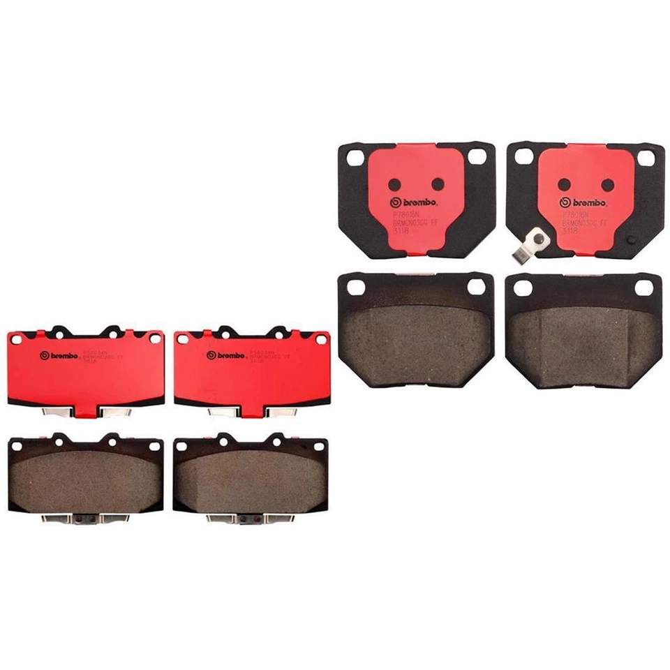 Conjunto de pastilhas de freio dianteiras e traseiras Brembo cerâmica para Subaru Impreza 2006 2007 - Imagem 2 de 4