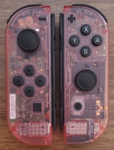 Custom Nintendo Switch Translucent Cherry Pink GBA Joy Con Controller - Picture 2 of 4