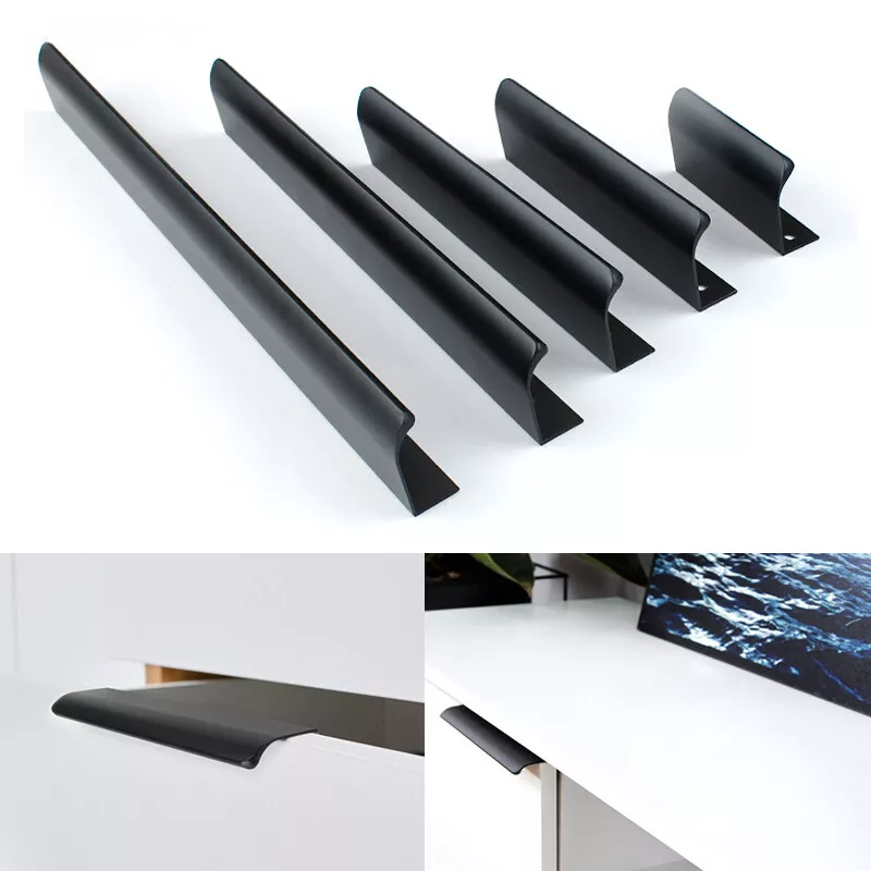 Modern Black Cabinet Handles Kitchen Door Knobs Cupboard Wardrobe Drawer  Pulls