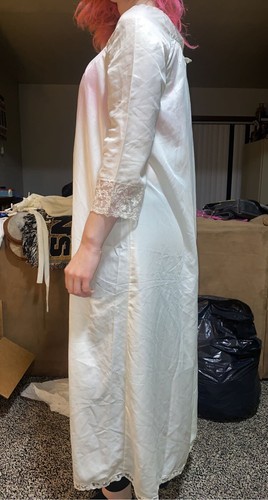 B Altman Christian Dior Night Dress Gown set Ivory Medium RARE 70s Vintage slay - Picture 14 of 14
