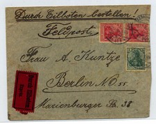 DR Infla Brief Berlin Feldpost Eilboten 1WK aus d Feld FNR. 209 GERMANIA Telefon