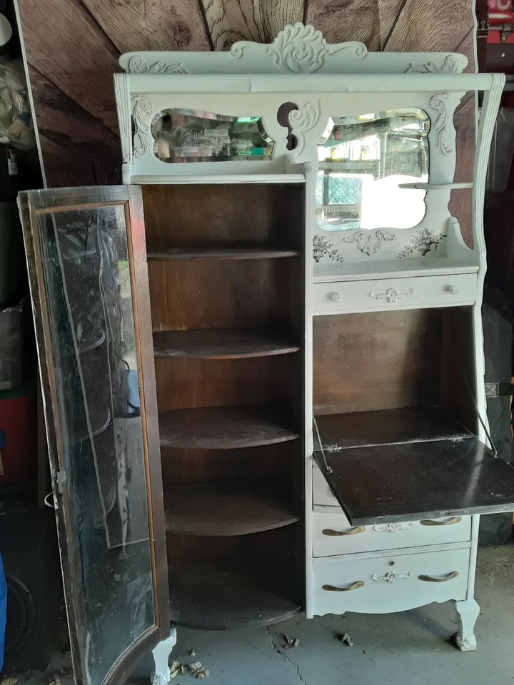 Antiguo mueble victoriano secretaria escritorio librería gabinete c.1900 hermoso Foto 3 de 4