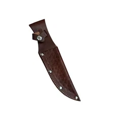 brown leather knife sheath with belt attachment snaps nwt