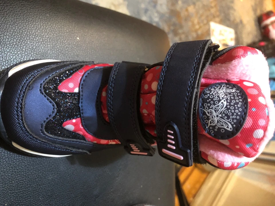 Tom.M Kids Toddler Girls Winter Snow Boots Blue Red Pink Waterproof Size 9-10 - Image 3 of 4