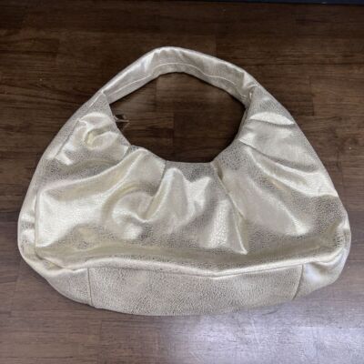 INC International Concepts Gold Hobo Puffy Shoulder Purse