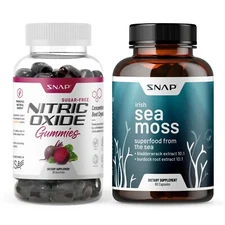Gummy Sugar Free Nitric Oxide Beet Root Cherry & Irish Sea Moss Capsules, Bundle