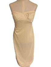 Vtg Wonder Maid Non Cling Antron Nylon Beige Strapless Bra Slip Sz 36