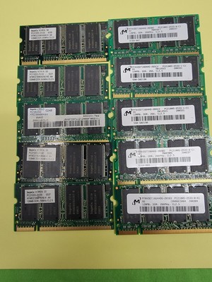 LOT OF TEN (10) MIXED BRANDS PC2100 266Mhz 128MB (10x128MB) SODIMM MEMORY
