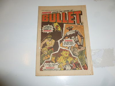 BULLET Comic - Issue 35 - Date 09/10/1976 - UK Comic which has punch holes in it