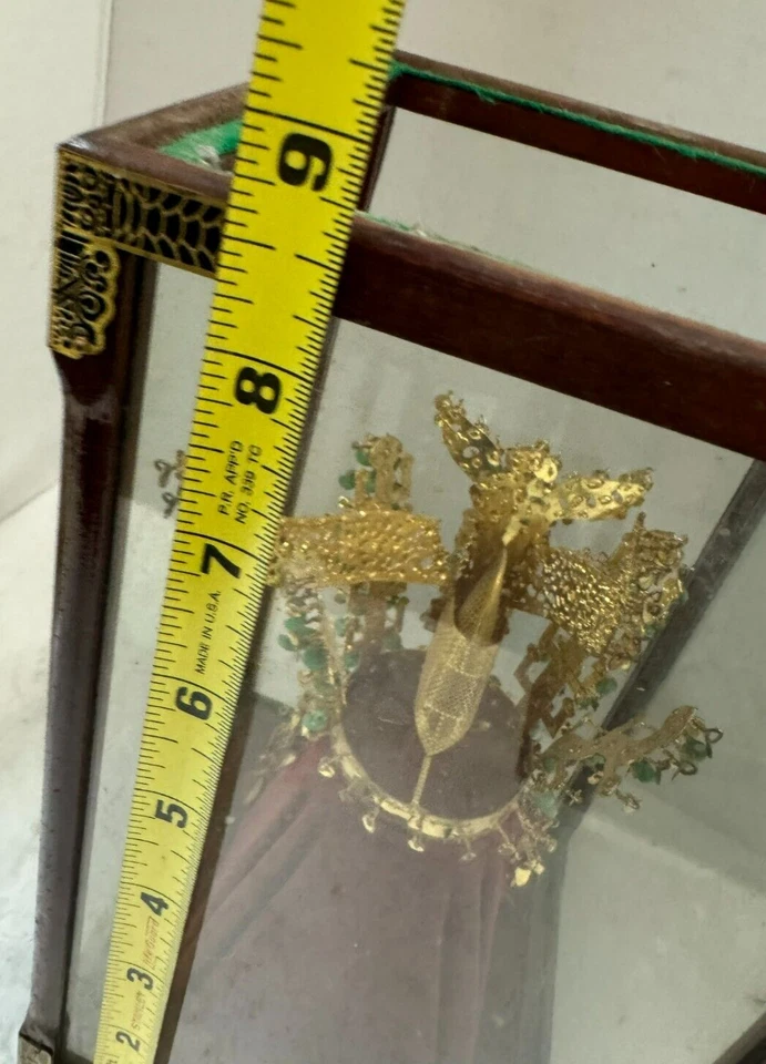 Corona chapada en oro de 24K de colección Dinastía Silla Corea Shinjin artesanías y vitrina Foto 3 de 4