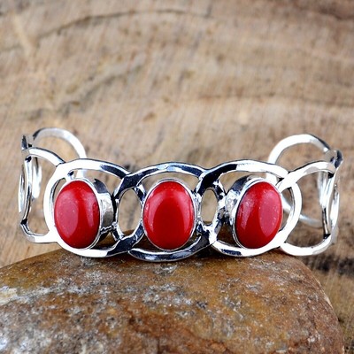 Bracelet manchette en argent Sterling 925 avec pierres précieuses
