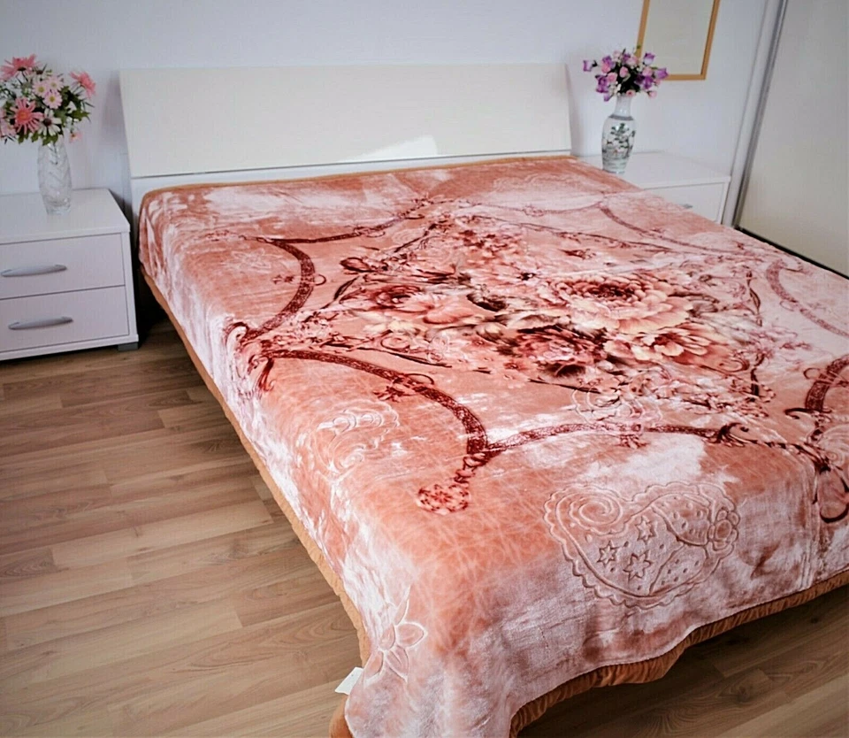 Kuscheldecke Decke 200x230 cm Zweilagige Doppelseitige 2 Ply , 3 kg Braun - Bild 2 von 4