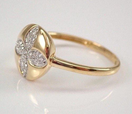 1.50Ct Round Cut Moissanite Flower Womens Pretty Ring 14K Yellow Gold Plated - Picture 4 of 6