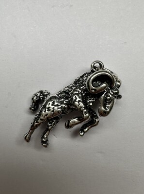Shube's Dakota West 925 Silber Feuriger Ram   Widder   Tierkreis Charm oder Anhänger 5g