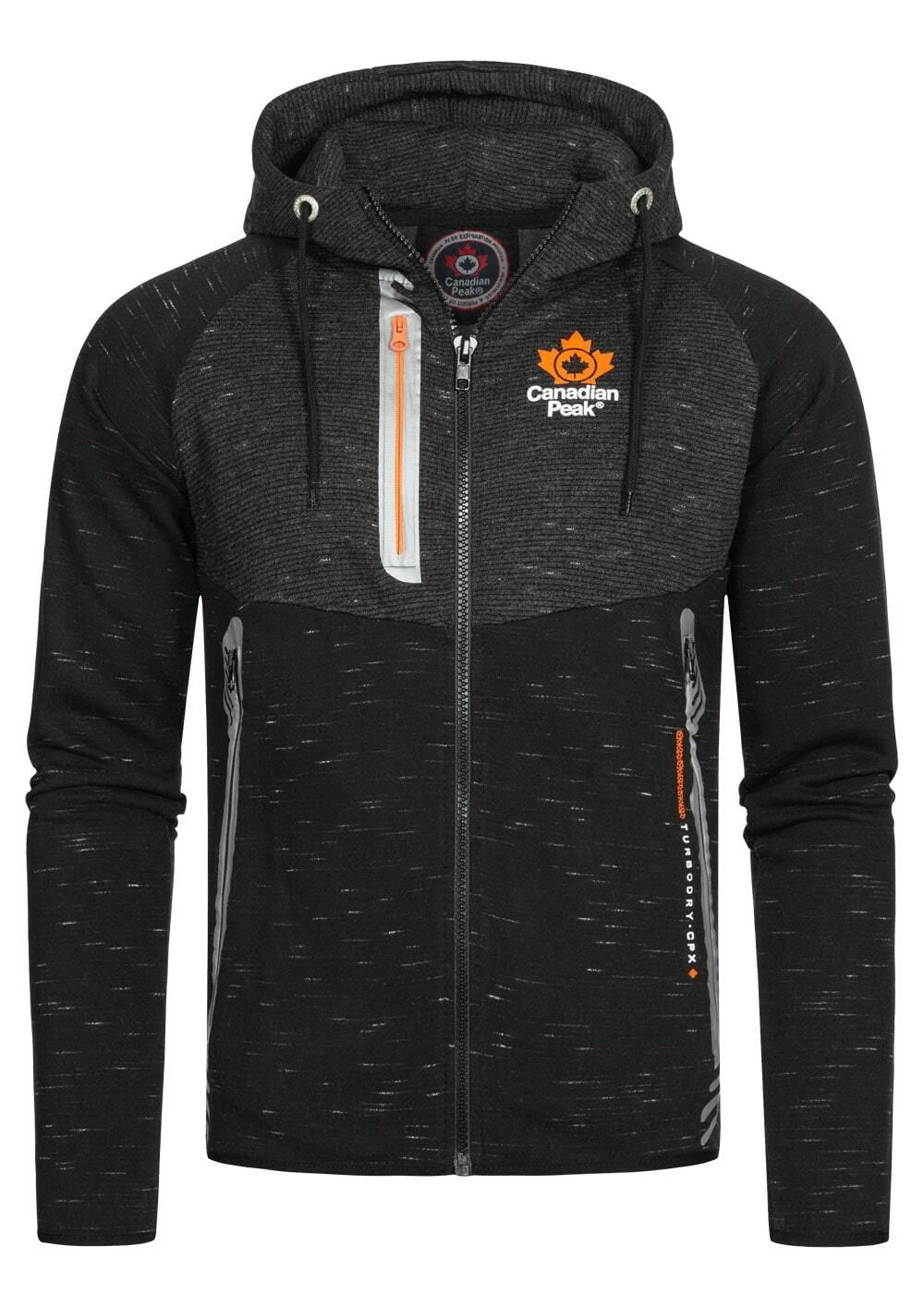 SACAI Felpa con cappuccio uomo Canadian Peak cerniera 2 toni look melange cavo gadigan