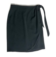 Armani Collezioni Black Wrap Tie Side Pencil Skirt Career Wear Size 8