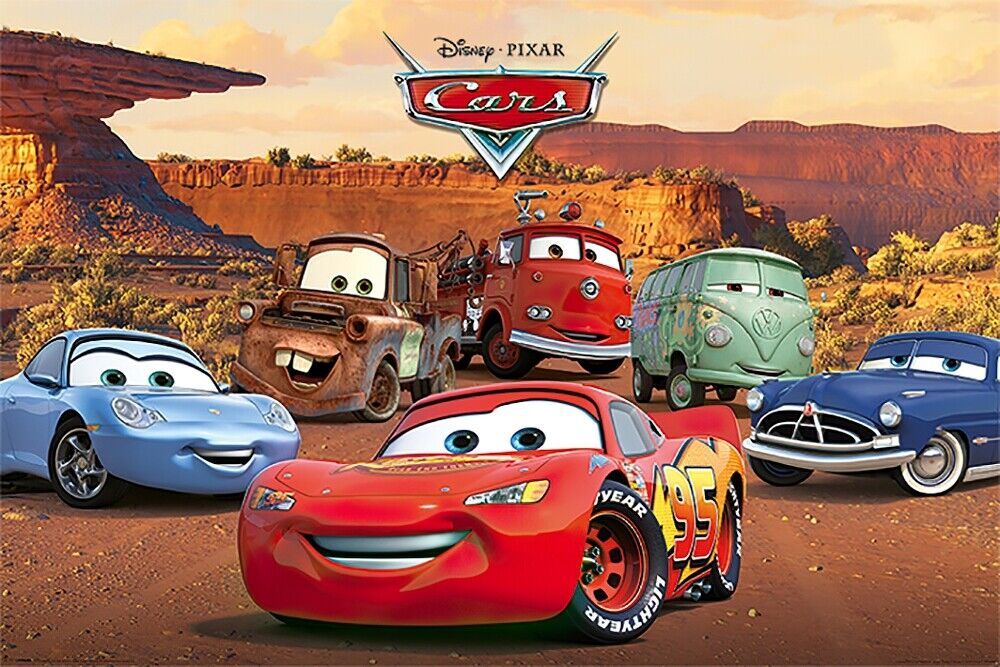 Cars - Disney / Pixar Movie Poster (Characters: Lightning Mcqueen &  Sally)