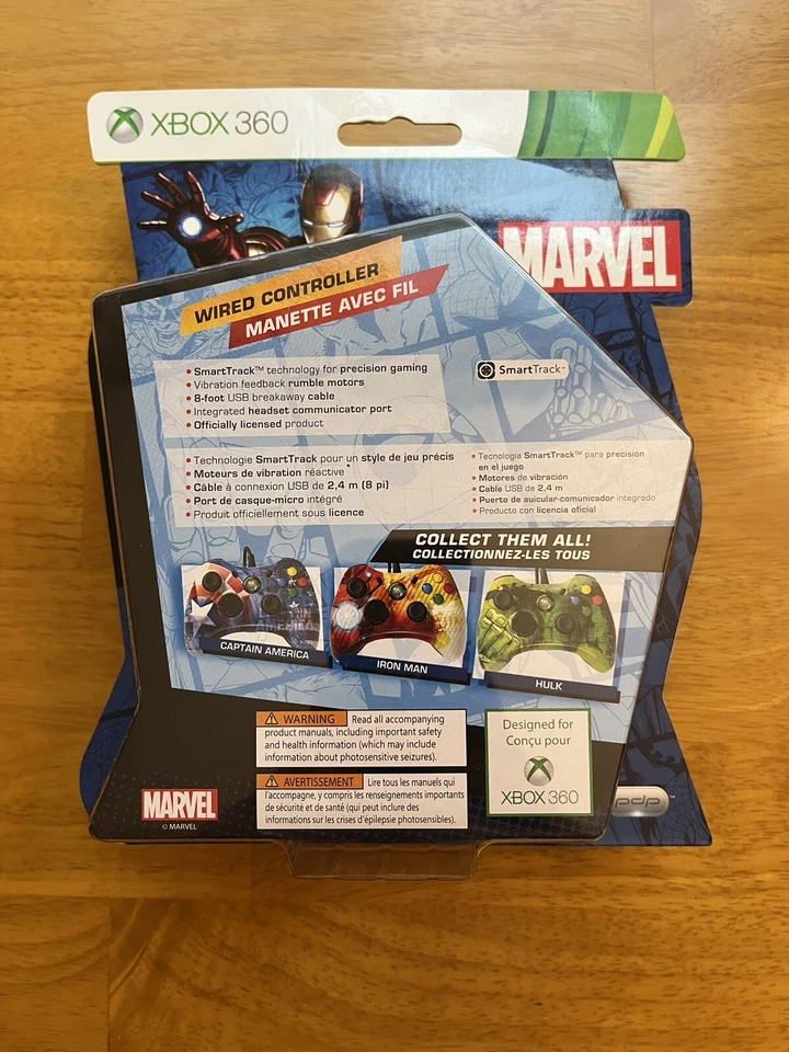 Official Marvel Iron Man Xbox 360 Wired Controller PDP (Factory Sealed) - Image 2 of 4