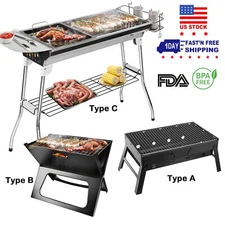 Portable BBQ Barbecue Grill Folding Charcoal Grill Camping Garden Outdoor Travel