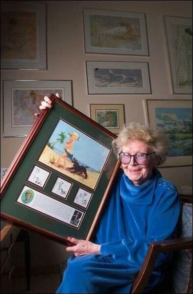 Coppertone Beach Scene with Baby and Dog SIGNED by artist Joyce Ballantyne - Image 2 of 4