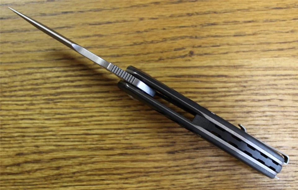 Brous Blades STRIFE Flipper Knife Stonewash D2 Carbon Fiber S/N 836 NEW! - Image 4 of 4