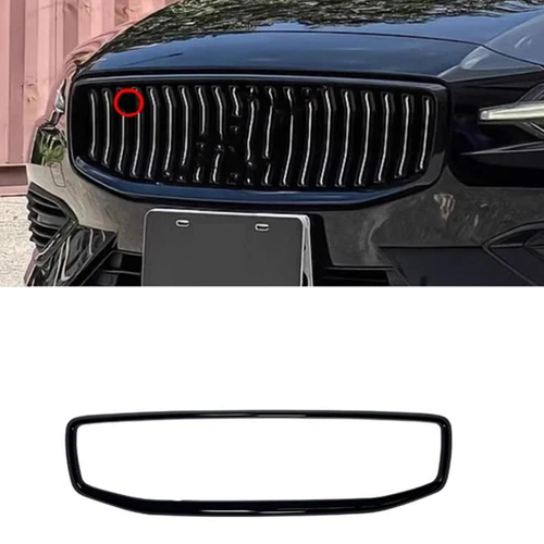 For Volvo V60 19-2024 ABS Gloss Black Front Grille Decorate Frame Cover Trim - Picture 4 of 5