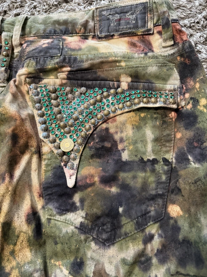 Robin’s Jeans Largo Solapa Bolsillo Hombre Denim 38 SF5696 Verde Camuflaje Foto 4 de 4