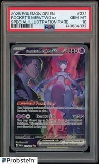 #1 2025 Pokemon Dri En Special Illustration Rare #231 Rocket's Mewtwo Ex PSA 10