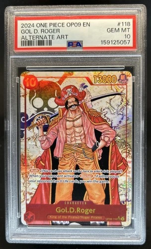 2024 One Piece Gol.D.Roger Secret Rare Alt Art #OP09-118 PSA 10
