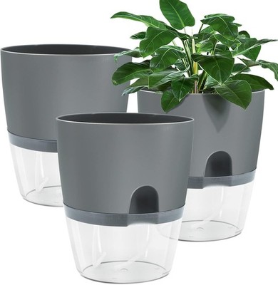 Blumentopf Plastik, 3 stücke 15.3cm Kräutertopf mit Selbstbewässerung und