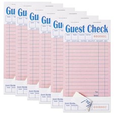 6 Pack Guest Checks Books for Servers Server Note Pads, Waiter 6pcs Pink